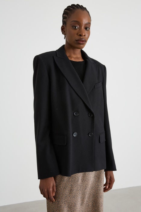 Double-breasted jacquard jersey blazer Intrend