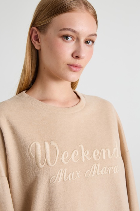 Felpa in drap con ricamo