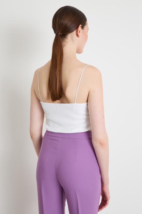 Top cropped in paillettes