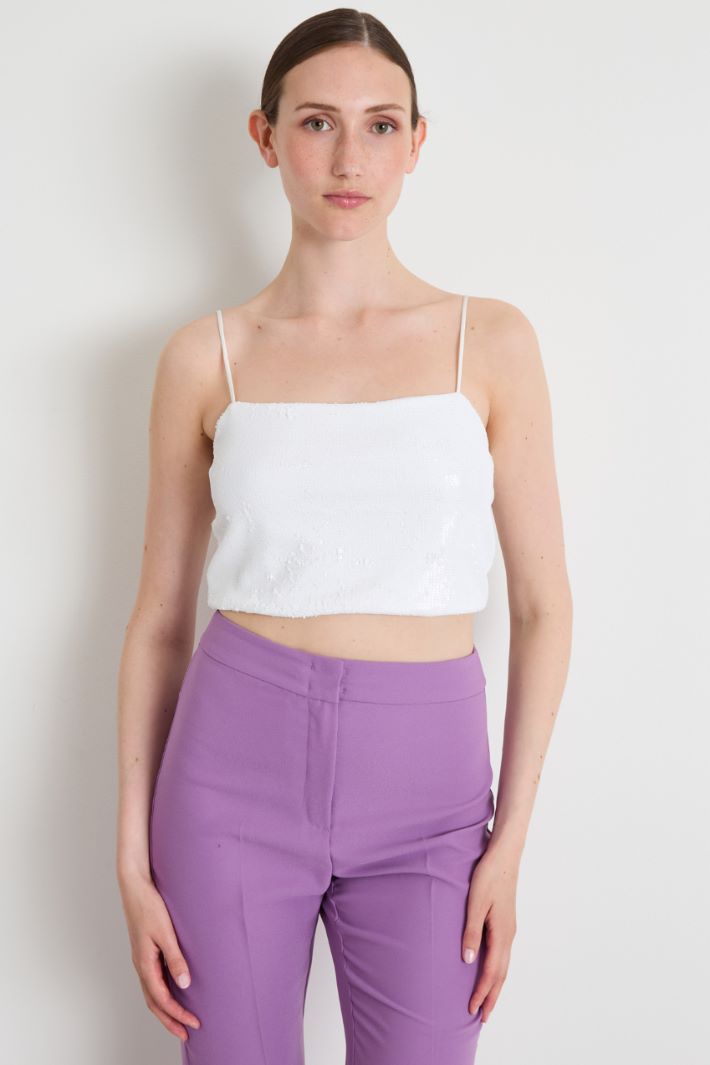Top cropped in paillettes Intrend