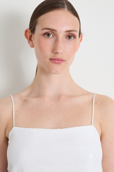 Top cropped in paillettes