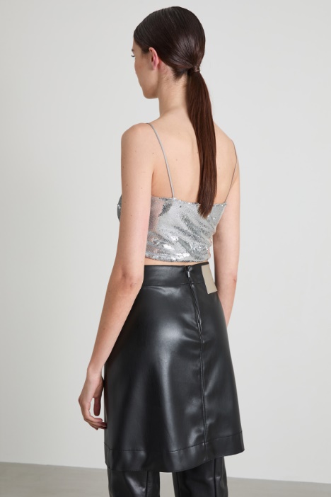 Top cropped in paillettes