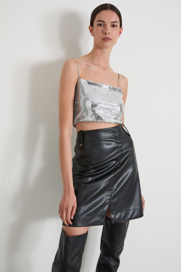 Top cropped in paillettes Intrend