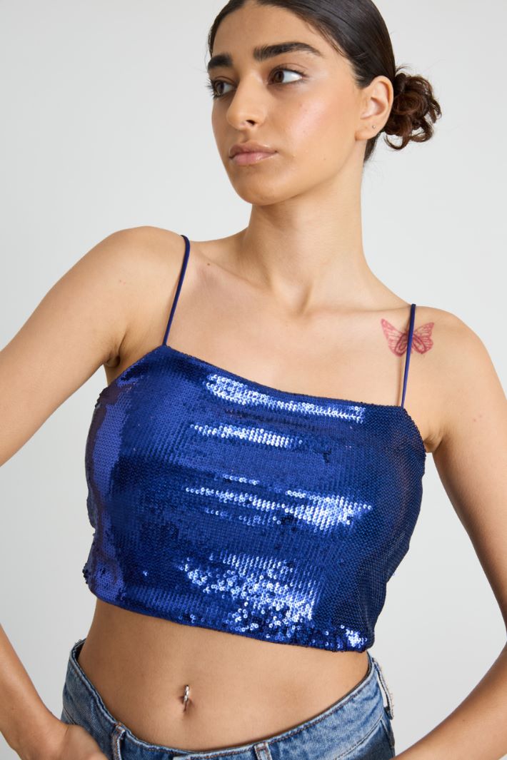 Top cropped in paillettes Intrend - 4