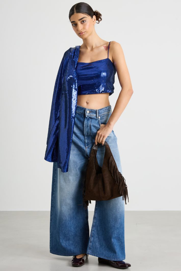 Top cropped in paillettes Intrend - 3