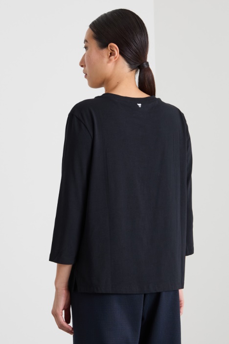 T-shirt a barchetta in jersey