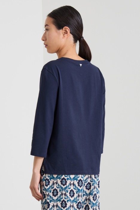 T-shirt a barchetta in jersey