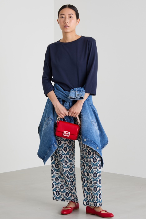 Jersey boat-neck T-shirt Intrend