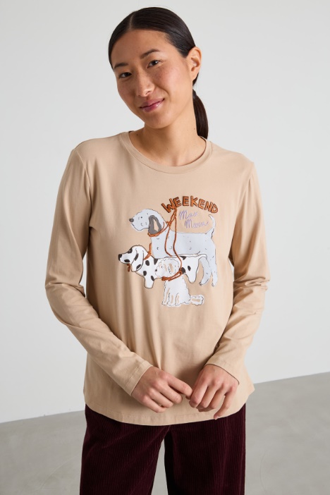 T-shirt con stampa e ricami Intrend