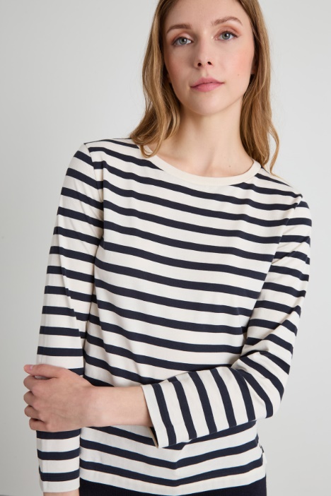 T-shirt girocollo a righe