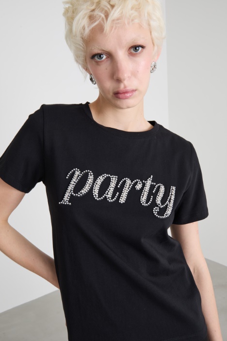 T-shirt con strass