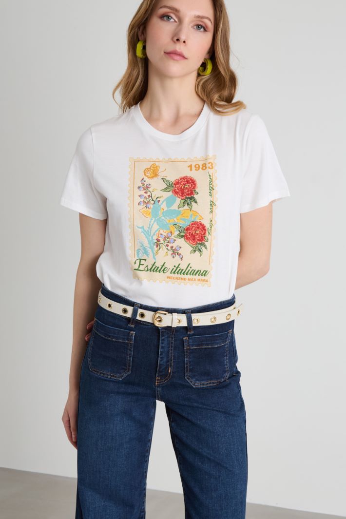 T-shirt in cotone con stampa Intrend