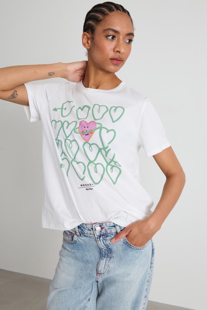 T-shirt in cotone con stampa Intrend