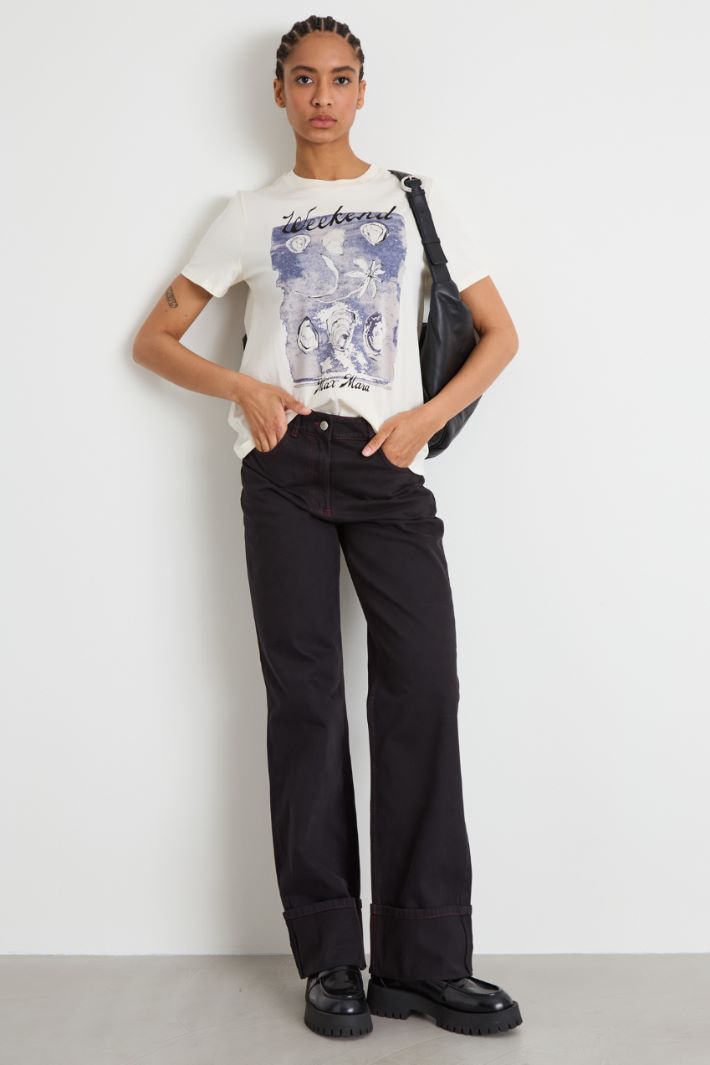 T-shirt in cotone con stampa Intrend - 3