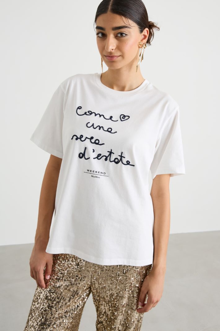 T-shirt in jersey con ricamo Intrend