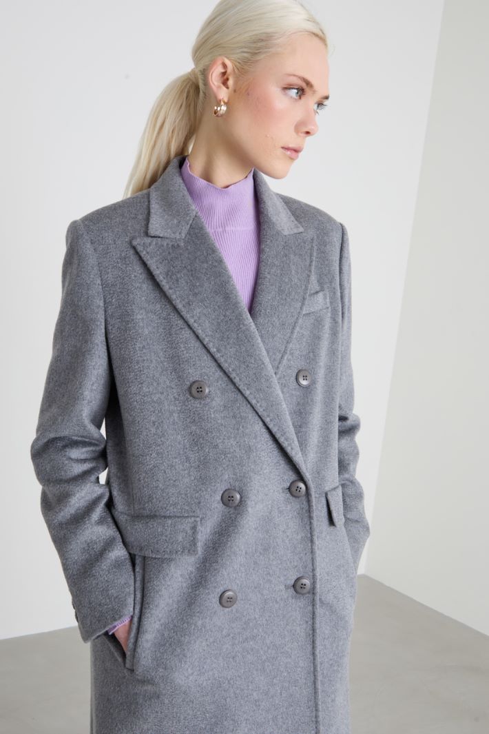 Long double-breasted wool coat Intrend - 4
