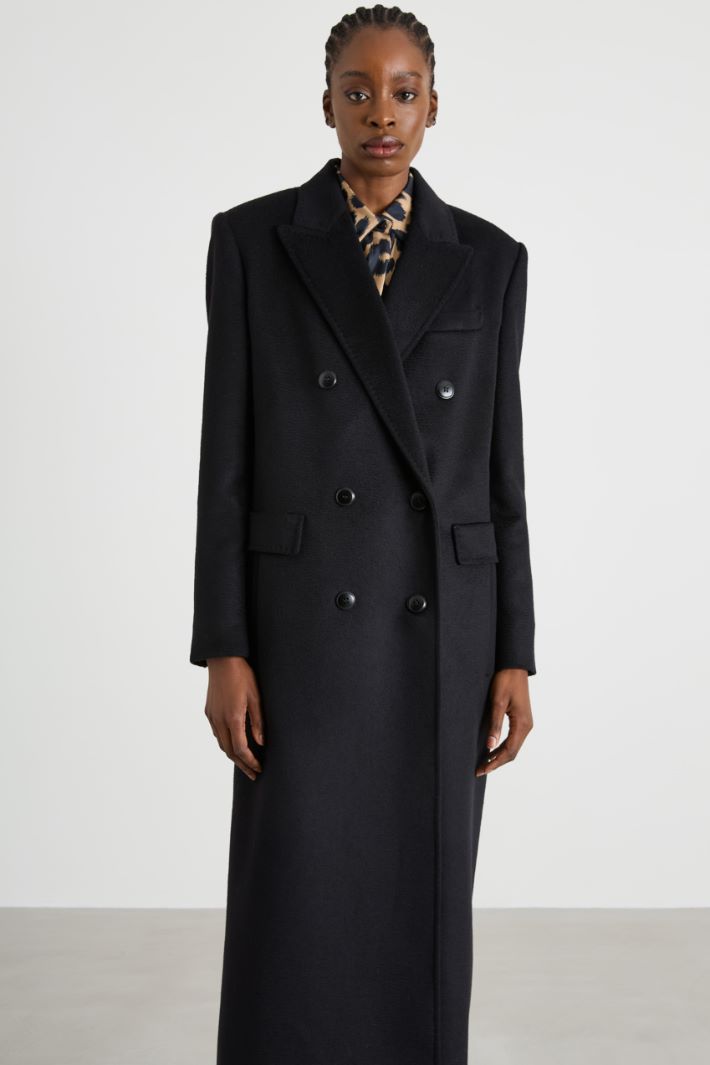 Cappotto lungo doppiopetto in lana Intrend - 4