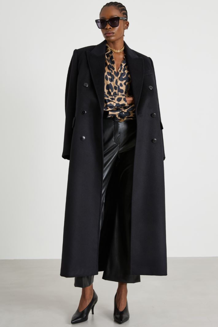 Cappotto lungo doppiopetto in lana Intrend