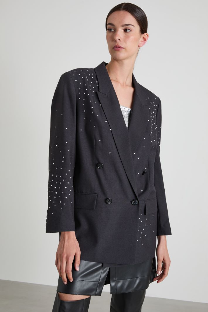 Blazer doppiopetto con strass