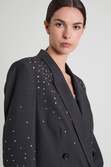 Blazer doppiopetto con strass