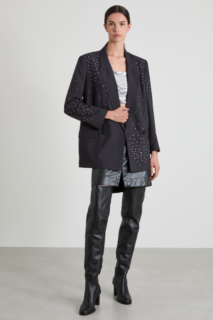 Blazer doppiopetto con strass
