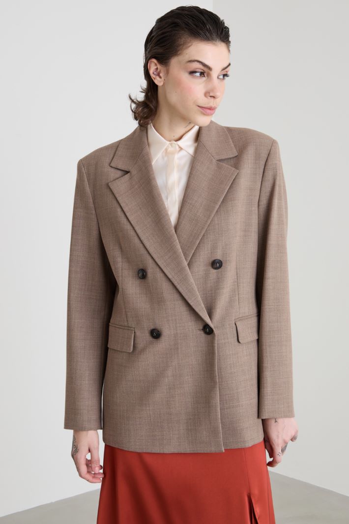 Double-breasted grisaille blazer Intrend - 4