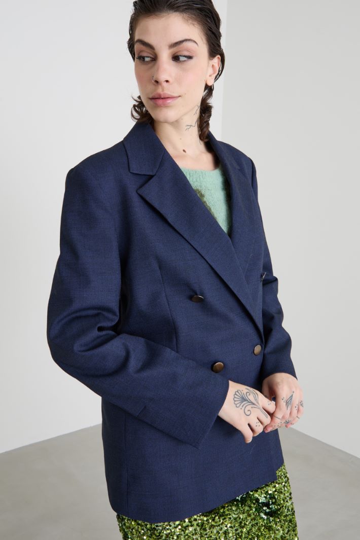 Double-breasted grisaille blazer Intrend - 4