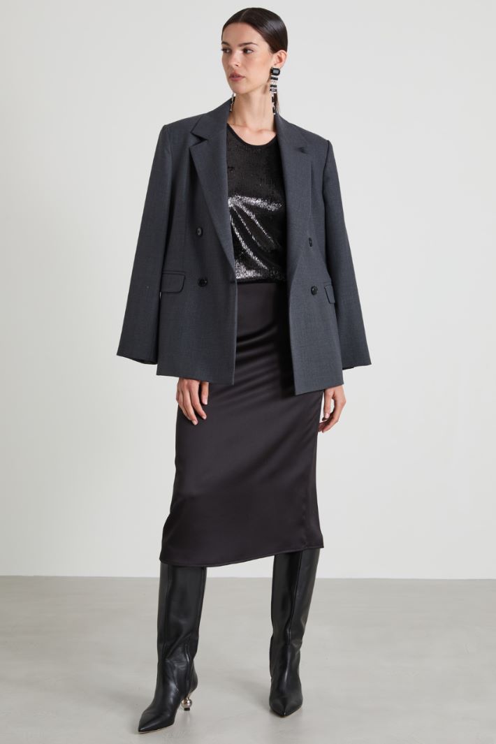 Double-breasted grisaille blazer Intrend - 3