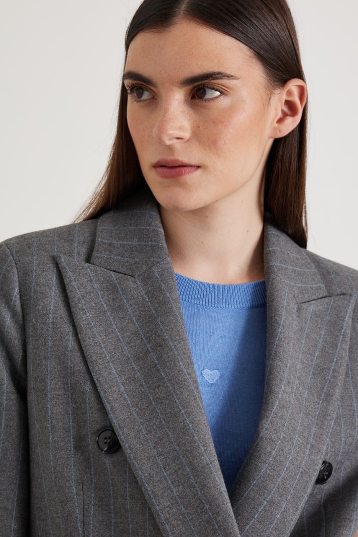 Double-breasted flannel blazer Intrend - 4