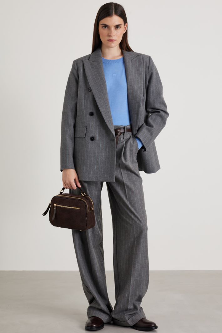 Double-breasted flannel blazer Intrend - 3