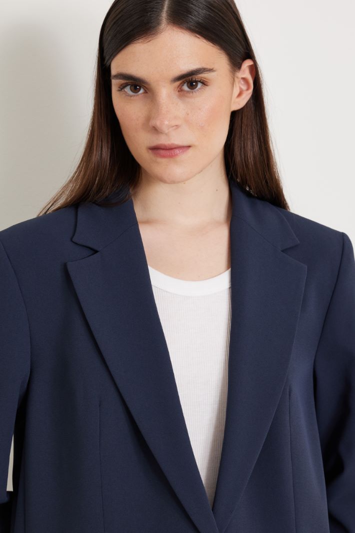 One-button crepe blazer Intrend - 4