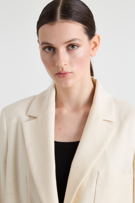 Blazer in cotone e lana