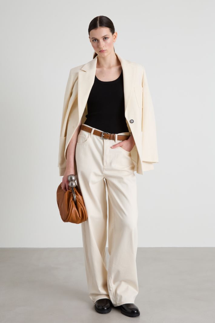Blazer in cotone e lana
