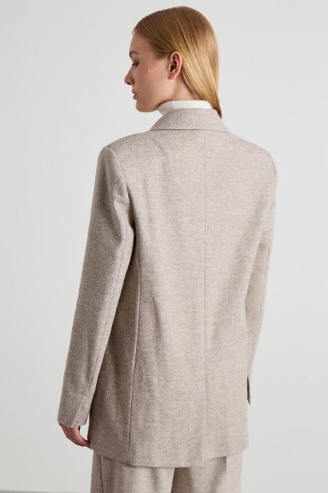 Blazer in cotone e lana