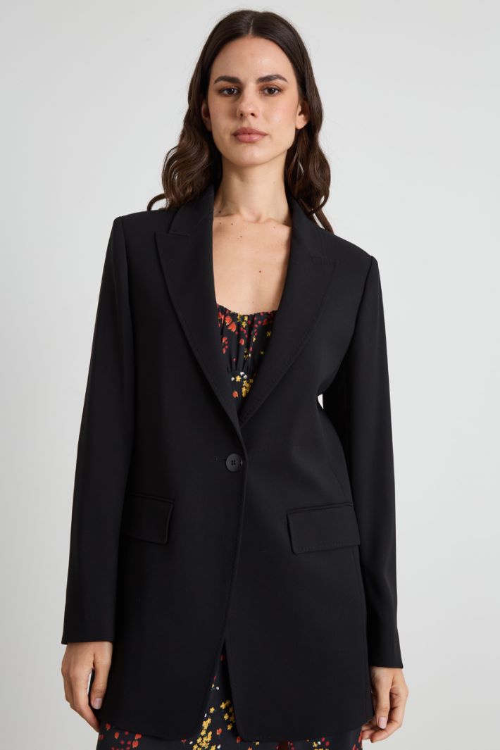 Blazer in lana crépe