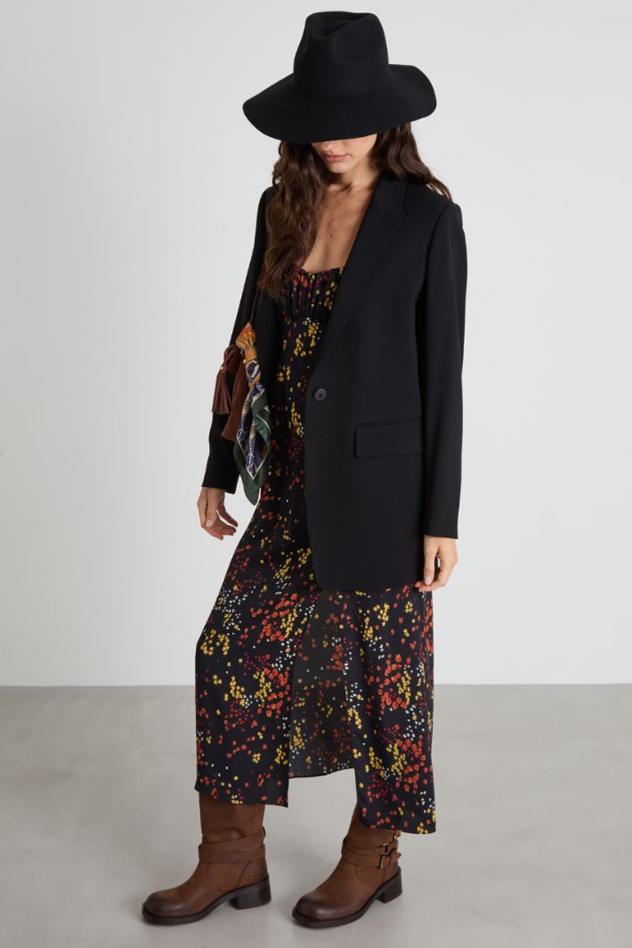 Blazer in lana crépe