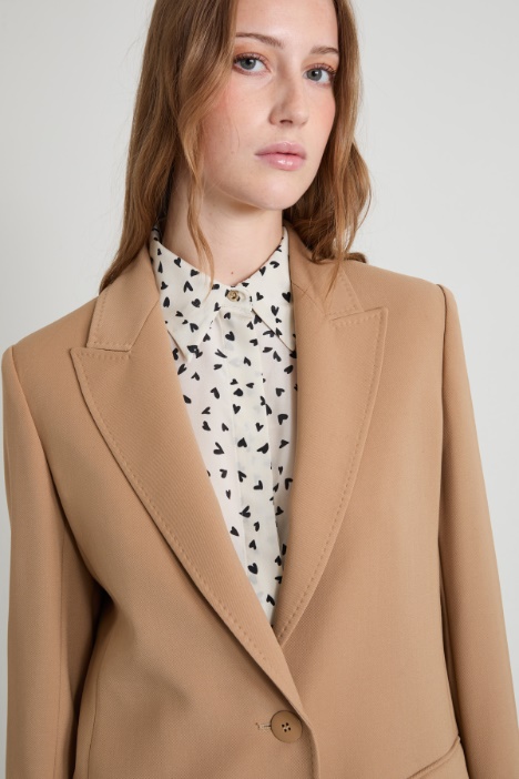 Blazer in lana crépe
