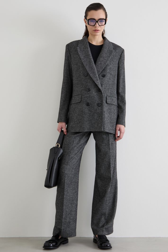 Double-breasted flannel blazer Intrend - 3
