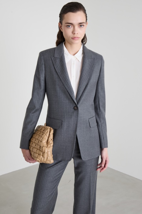 Pinstripe flannel blazer Intrend