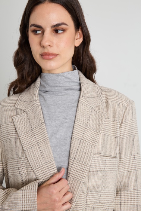 Blazer in lana e lino