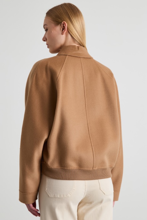 Bomber in lana, cashmere e seta