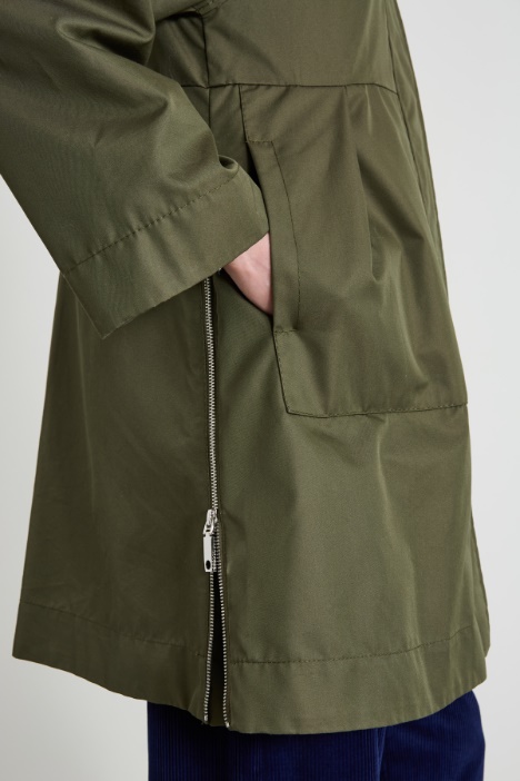 Parka de gabardina impermeable