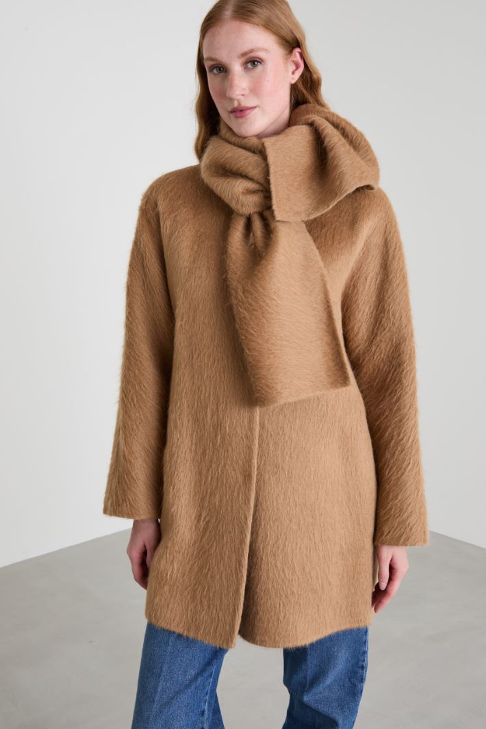 Alpaca coat with scarf Intrend - 2
