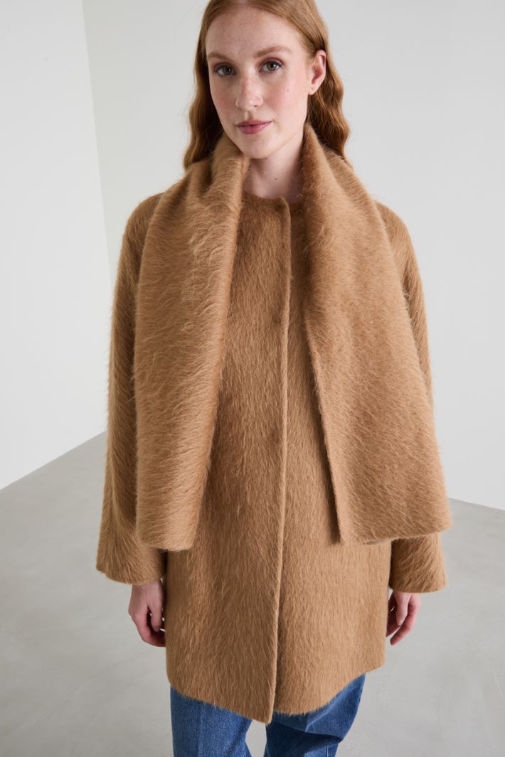 Alpaca coat with scarf Intrend - 4