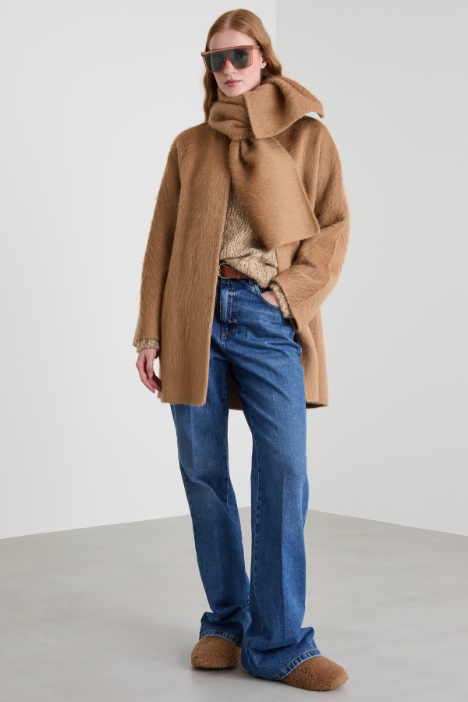 Alpaca coat with scarf Intrend