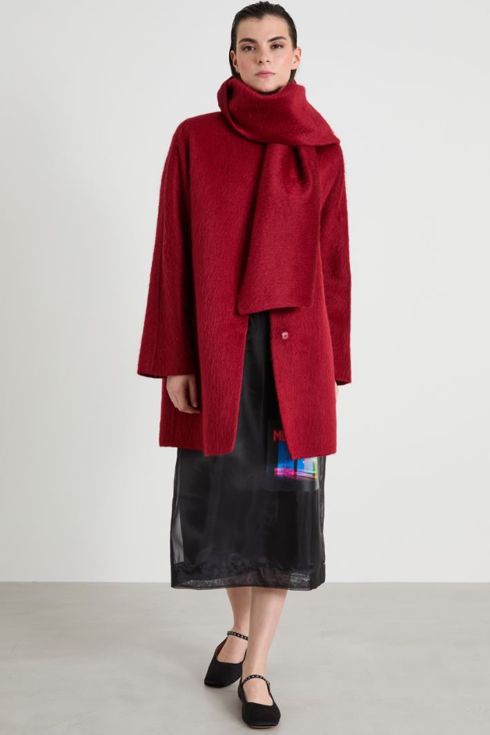 Alpaca coat with scarf Intrend