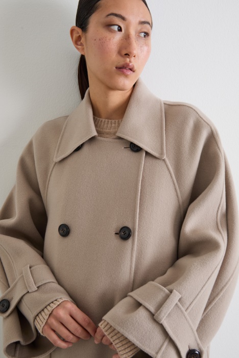 Abrigo de mezcla de lana doble