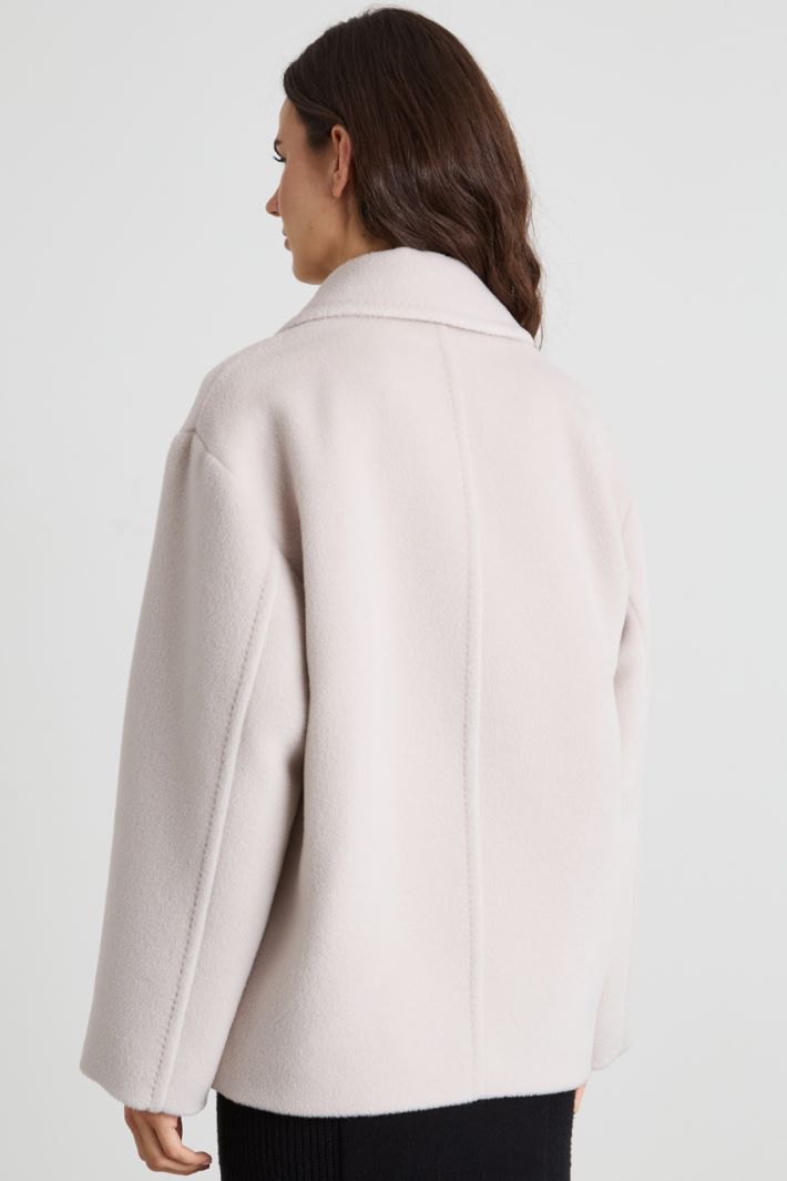 Wool and alpaca pea coat Intrend - 3