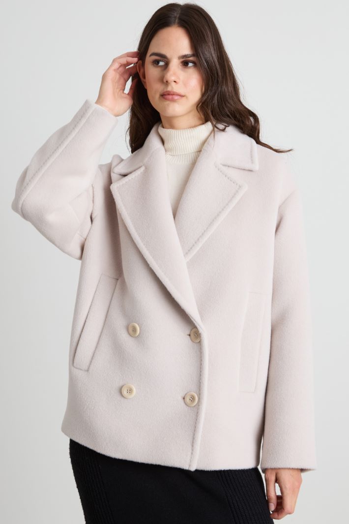 Wool and alpaca pea coat Intrend - 2