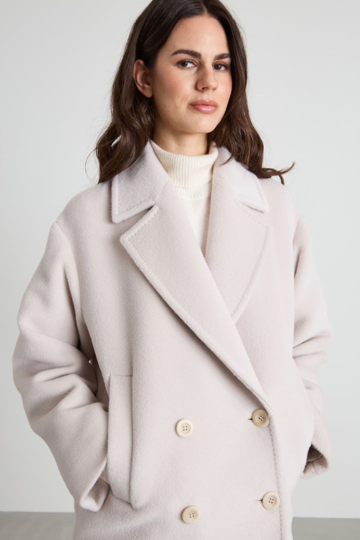 Wool and alpaca pea coat Intrend - 4